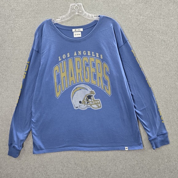 Tops - Los Angeles Chargers Women Sweatshirt L Blue 47 Brand Helmet Logo Graphic‎